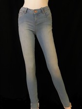 Women's Jeans Denim Skinny Light Blue Pockets Slim Fit Zip Size 8