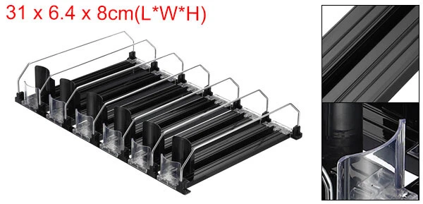 Organizador de latas de refrescos para refrigerador organizador de bebidas autoempujado negro 6 un. Foto 2 de 4