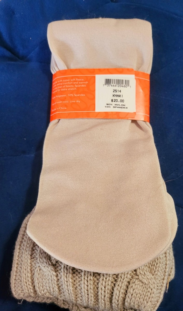 その他 L E S T Y Easy Spirit Fleece Boot Liner Long Beige Socks | eBay