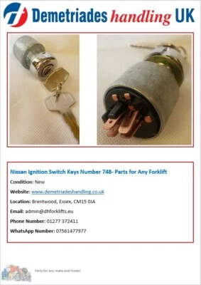 Nissan Ignition Switch Keys Number 748- Parts for Any Forklift