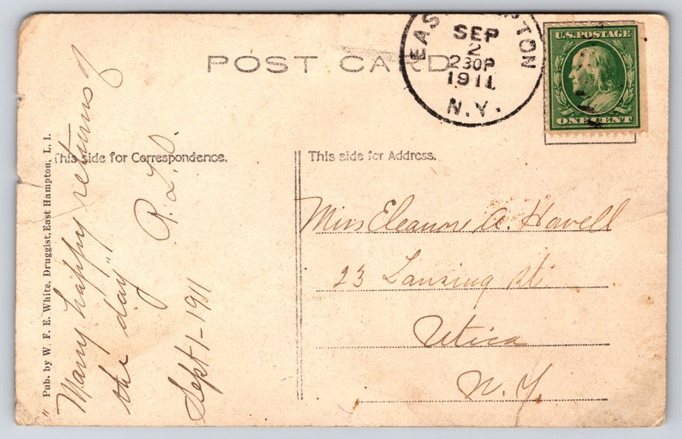 Sand Dunes Water Scene East Hampton Long Island New York 1911 Postcard