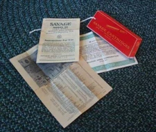Savage Arms Model 1899 99 1925-40's Takedown  Hang Tag & Instr Reproduction