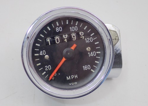 Vintage VDO 160 MPH Motorcycle Speedometer 113/029 Speedo Bar Mount REAL DEAL!