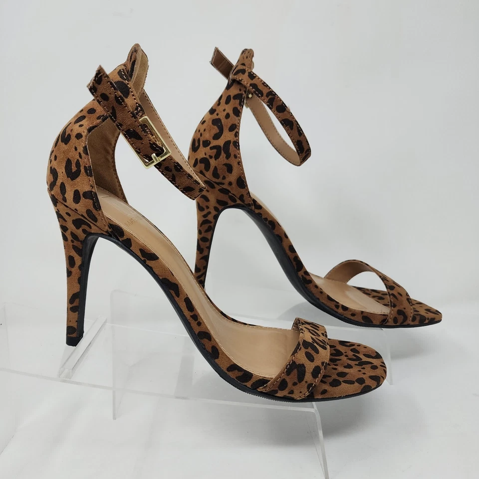 Material Niña Tacones Mujer 6.5 Cheetah Blaire Tobillo Hebilla Bombas Textil Superior Foto 3 de 4