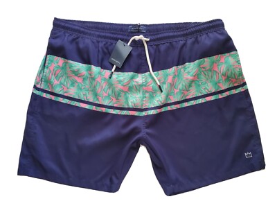 NEW Mens Crown Ivy Swim Trunks Shorts XXL (44-46) Blue with - Main Image