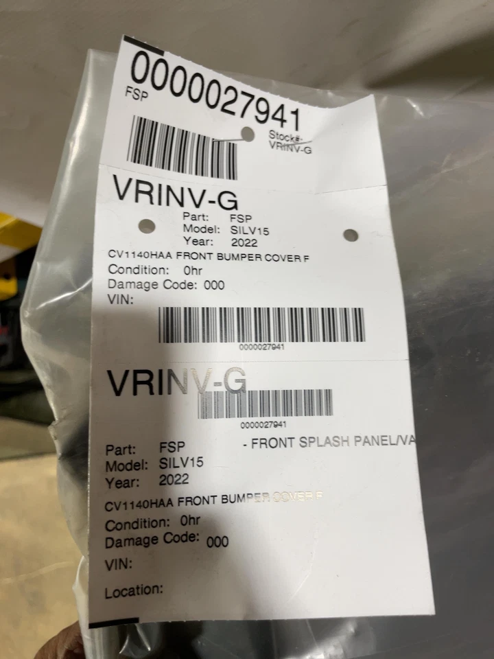 ✅ Cubierta de parachoques delantero Chevy Silverado 1500 2022 fascia PN:CV1140HAA OEM Foto 4 de 4