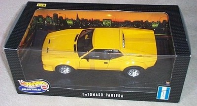 DeTOMASO PANTERA YELLOW BY HOT WHEELS 1:18 NEW IN BOX OLD