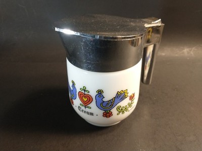 Corelle Country Festival Gemco Creamer with plastic Lid Scratched 4.875'' tall