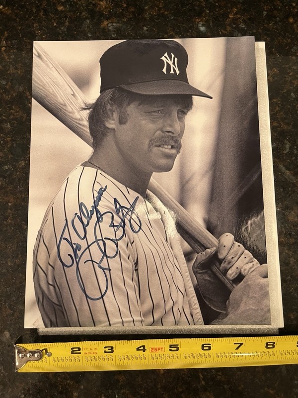 New York Yankees Ron Bloomberg Historic 1st DH in MLB History Signed 8x10 Photo