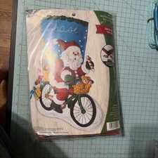 Bucilla Santa on the Go Felt Christmas Stocking Kit HTF 18"