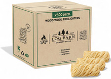Log Barn Natural Firelighters (Box of 500). Natural Fire Lighters for Wood Burne 0.07 per lighter