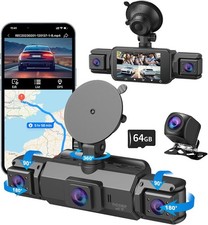 WiFi 360  1080P Dash Cam Recorder 4 Channel Car Camera DVR Vehicle Video w/64GB
