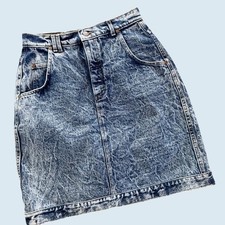 Vintage LEE Acid Washed Denim Skirt 1980s / 1990s Size 27