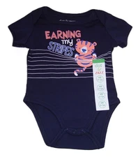 Boys Dot & Zazz 1 Pc Blue SS Tiger Earning My Stripes Bodysuit NB 0-3M