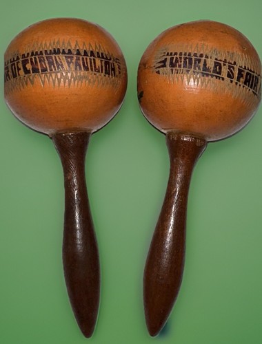 New York World’s Fair 1939-1940 Cuban Pavilion Maracas Original Pair