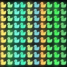 200Pcs Luminous Mini Resin Duck 10 Colors Little Small Ducks Glow in the Dark