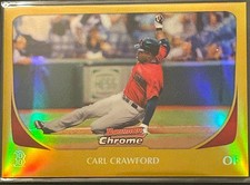 CARL CRAWFORD 2011 BOWMAN CHROME GOLD REFRACTOR SP 49/50