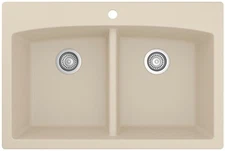 Karran USA QT-710 Drop-in Quartz/Granite 33" 1-Hole 50/50 Double