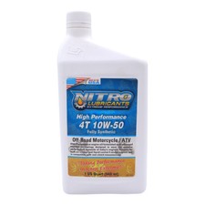 Nitro Lubricants 10W-50 4 Stroke Engine Oil – Semi-Synthetic, 1 Qt – Made in USA