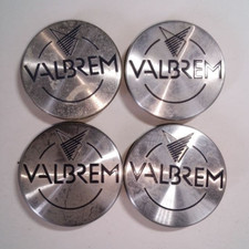 VALBREM Center Caps Set of 4 Rare Vintage Alloy Wheels Hub Covers Genuine Silver