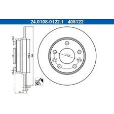 Bremsscheibe ATE 24.0108-0122.1, 1 Stück