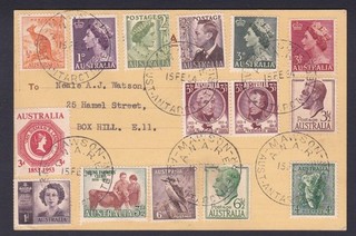 1953 ANTARCTIC EXPEDITION PRE DECIMAL STAMP COMMEMORATIVE POST CARD MAWSON #T86