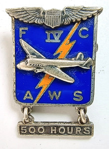 WW11 Aircraft Warning Service 500 IV Fighter Command Air Force Sterling Silver