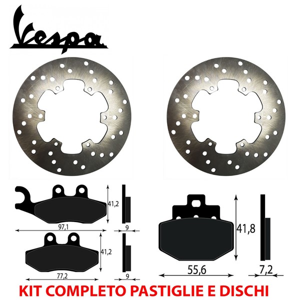 Komplettsatz BelÄGe UND Scheiben Vespa GTS 125 Super 4T I.E. 2010 2013-image