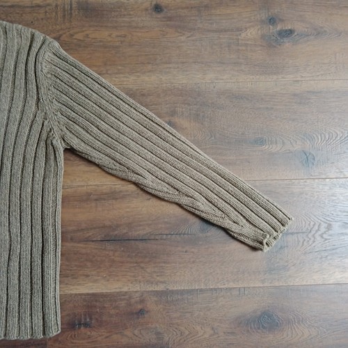 LL Bean Cable Knit Chunky Fisherman Sweater Women’s Lg Brown Roll-Hem Mock Neck - Picture 4 of 14