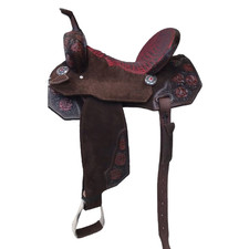 Roughout Western Horse Saddle Leather Trail Tooled Carved Barrel Racing Trail