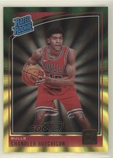 2018 Donruss Rated Rookies Holo Green & Yellow Laser Chandler Hutchison #166 g6p