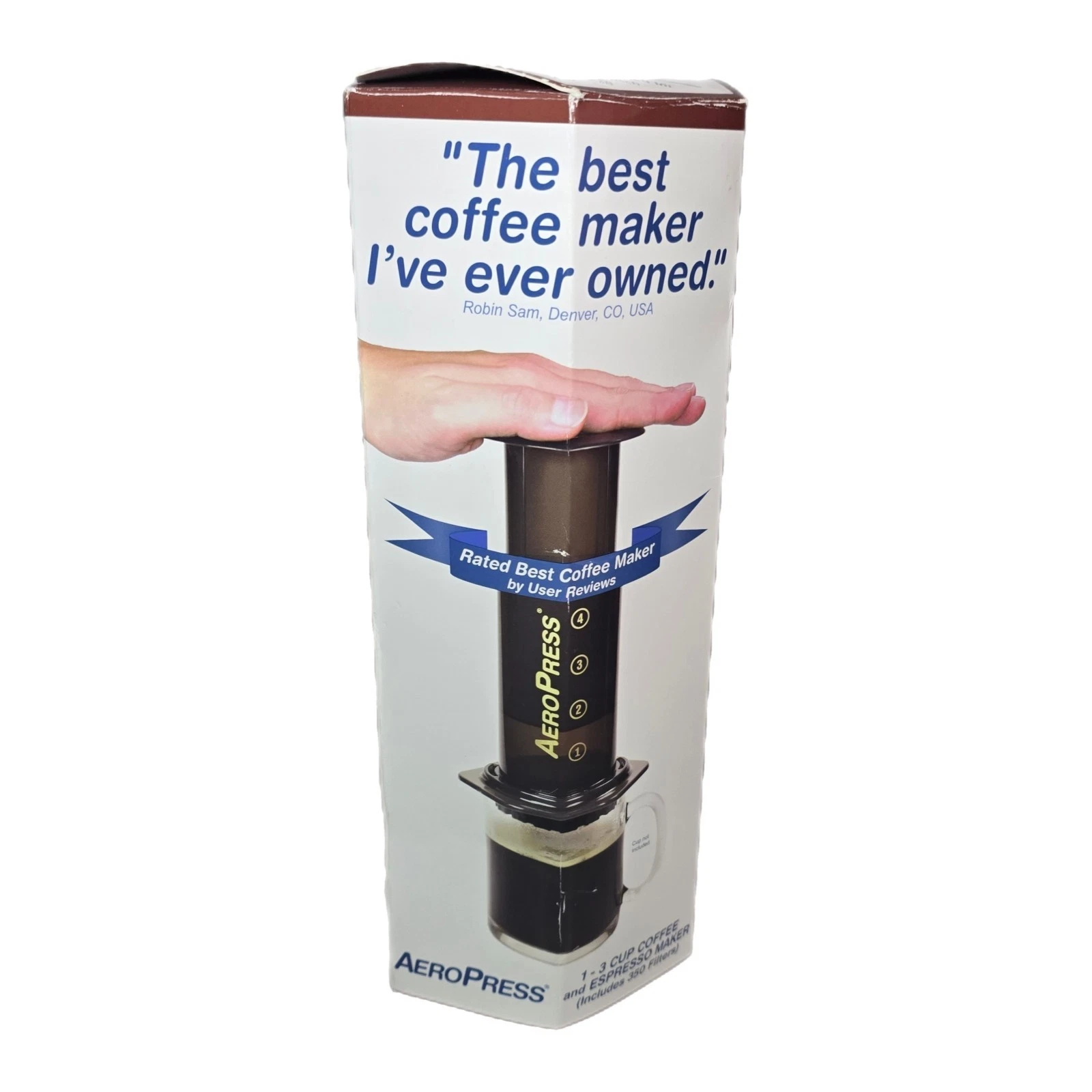 NEW AeroPress A80 1-3 Cup Coffee and Expresso Maker Portable New In Box