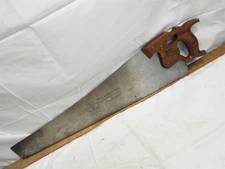 Disston 26" D-8 5-1/2pt Hand Crosscut Rip Saw Wood Tool Carpenter Thumbhole