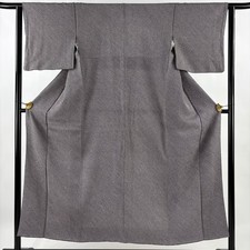 JAPANESE KIMONO FINE PATTERN DARK PURPLE 152cm 4 ft 12 in PURE SILK B1883