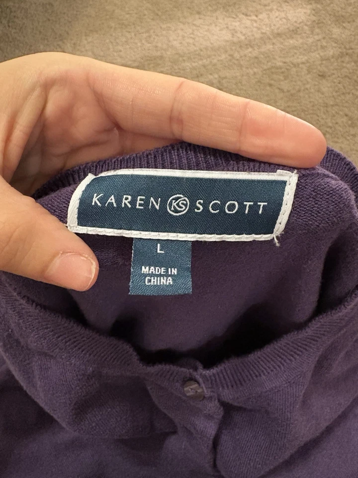 Cárdigan Karen Scott púrpura - para mujer talla grande Foto 2 de 4