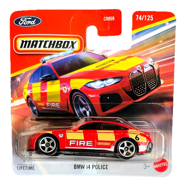 Matchbox 2023 Bmw I4 Police G26 Feuerwehr 74/125 2026 1:64 Modellauto Sedan Limo-image
