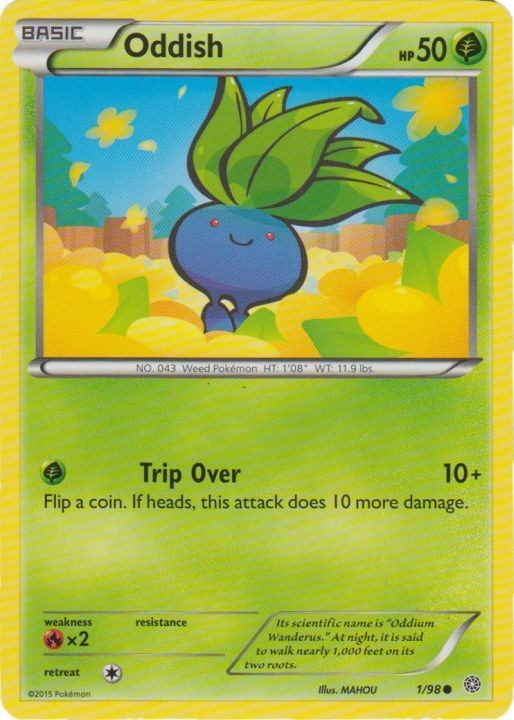 Oddish - 1/98 - Common (Damaged) Ancient Origins - Grass Pokémon
