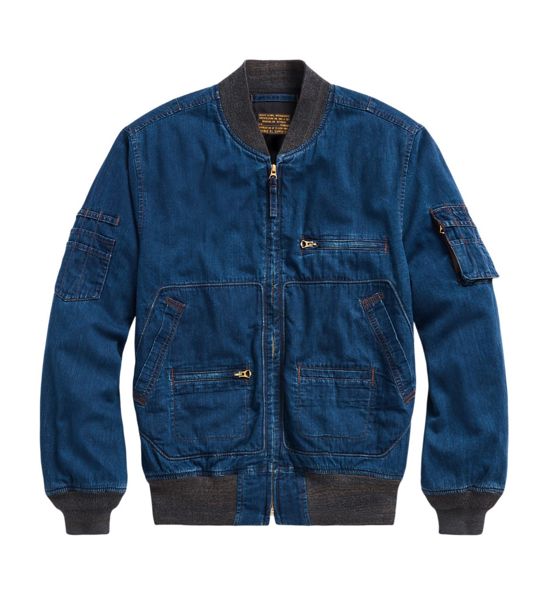 Ralph Lauren RRL Indigo Japanese Cotton Sateen Flight Bomber Ralph Lauren RRL Indigo Japanese Cotton Sateen Flight Bomber