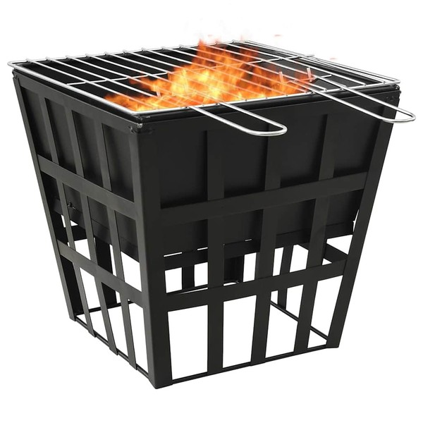 Feuerstelle 2-In-1 Stahl Grill Feuerschale Feuerkorb Gartenfeuer Bbq Vidaxl-image