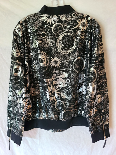 $340 JOHNNY WAS BEE ACTIVE SZ XL DROP SHOULDER BOMBER JACKET MINA Celestial NWT - Picture 3 of 10