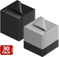30PC Pack Microfiber Cleaning Cloths for Glasses, Screens  Lenses Black/Gray.