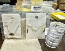 Kendra Scott Jewelry 4 Pc Lot Sammie Huggie Earrings, Black Elisa & Gold jaimee