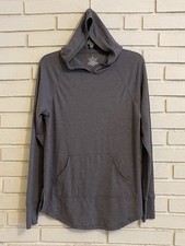 Cuddl Duds Ultra Soft Comfort Long Sleeve Hooded Tunic, Gray, Size Medium