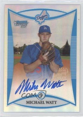 2008 Bowman Chrome Prospects Prospect Refractor Michael Watt Rookie Auto RC 08yu
