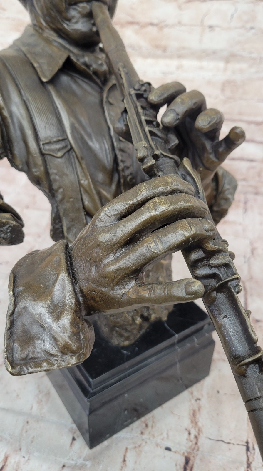 Jazz Clarinet Player bronze statue sculpture figure Hot Cast Home Bar Decor Sale - Image 10