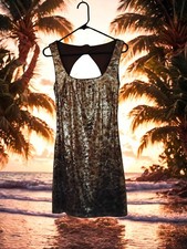 Sequin Sleeveless Party Dress with Keyhole Back