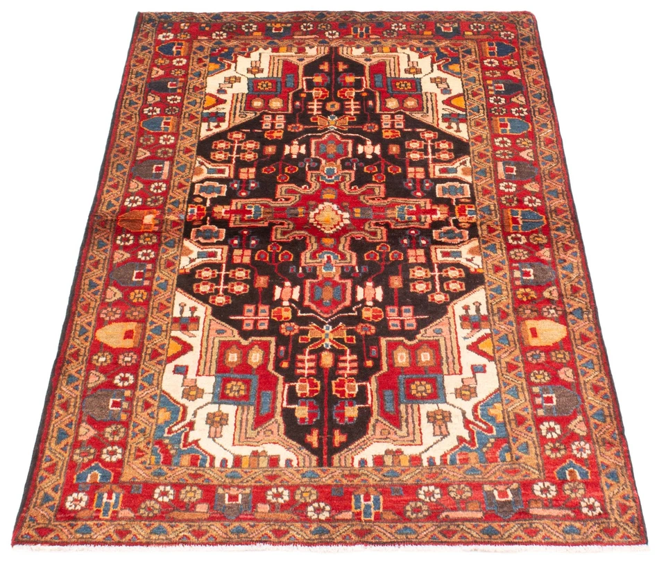 Tapete de área de lã tapete oriental tradicional vintage feito à mão 4'2" x 6'9" - Imagem 3 de 4