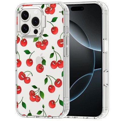 MOSNOVO Case for iPhone 16 Pro Max, 16 Clear - Cute Cherry 