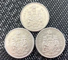 1961-1963, Canada, Set of 3, 80% Silver Half Dollars, Original Luster, AU