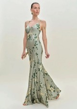 Reformation Tyler Satin Dress In Shade Garden Dress Size 4  $348